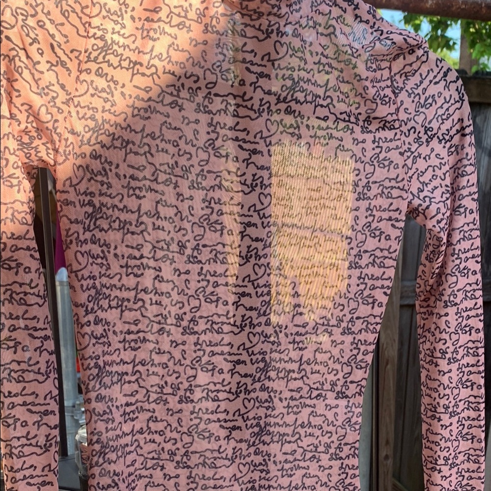 Pink Script Print Jumpsuit - Picture 2 of 2